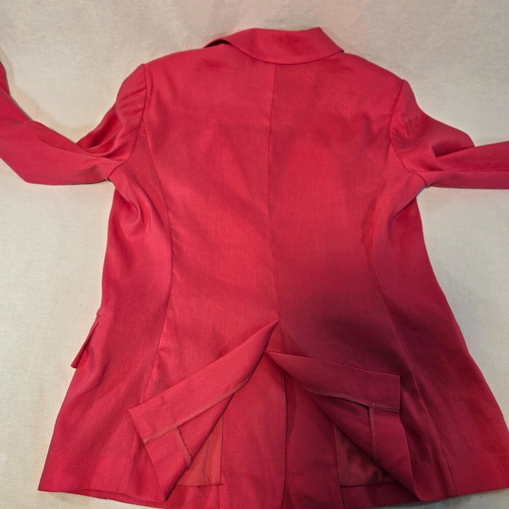 MILLY Legally Blonde Officecore Fuchsia Linen Rayon Blazer Size 8 New NO Tags! - Picture 8 of 16